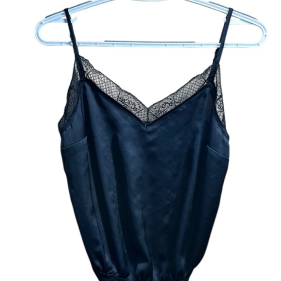 Abercrombie & Fitch Tops - Abercrombie Black Satin Lace Bodysuit Cami | Size M